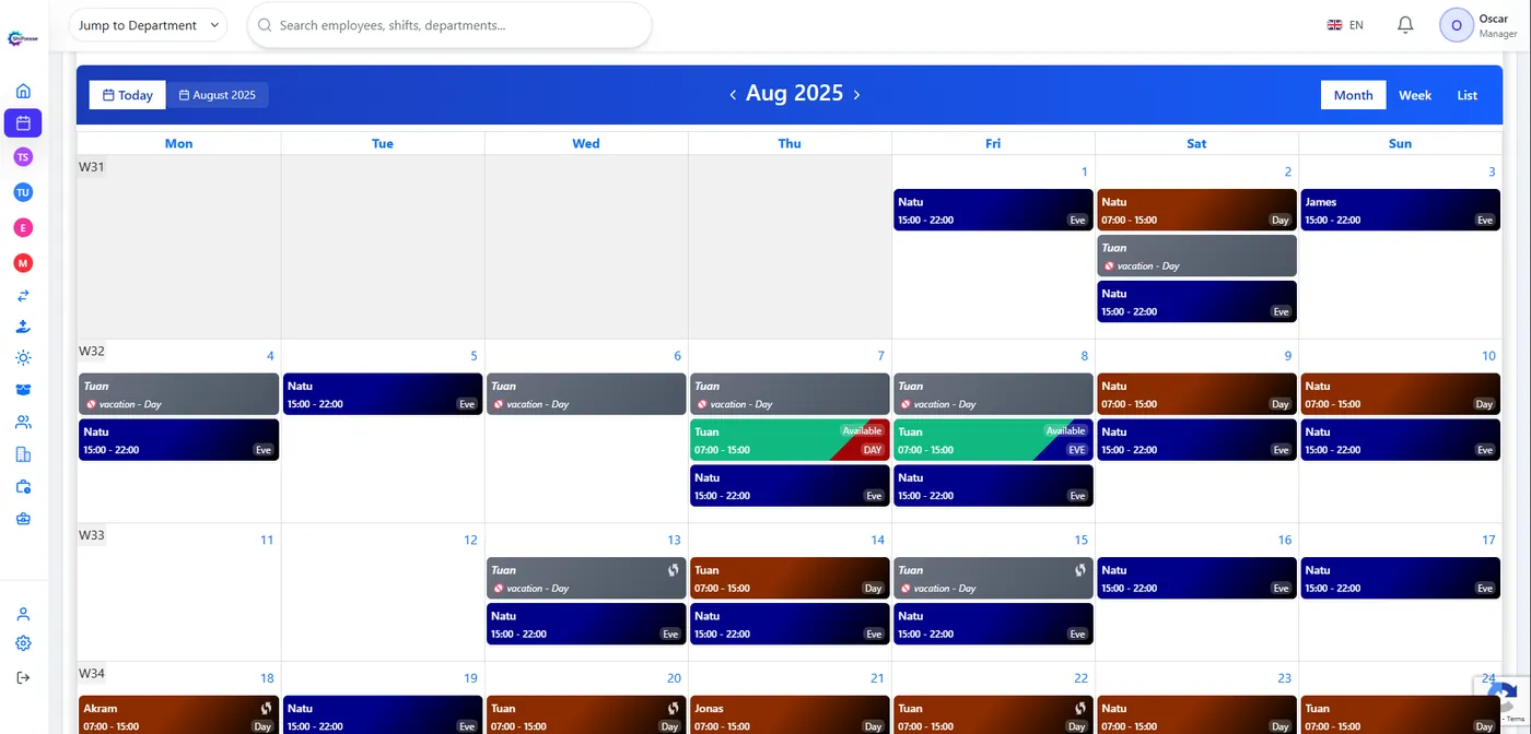 Intuitive Calendar View